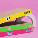 【 礦物貓砂 換購品】HelloDOG 玩具嚴選 Zeze瓦楞紙貓抓板 搞怪臉 眼鼻口 1個 (款式隨機)