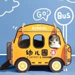 【 礦物貓砂 換購品】瓦楞紙貓抓板貓爬架 幼兒園巴士 1架