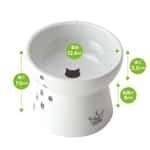 飲食用具 日本猫壱 necoichi ペット 陶瓷高腳寵物糧食碗 大碼 (腳印款) (貓犬用) DC-0708-SC01