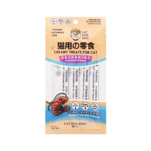 貓零食狗零食 貓犬王 貓用 肉泥零食 抗氧化延衰老之配方 鮮蝦味 60克 (1包4條) (CDK2055)