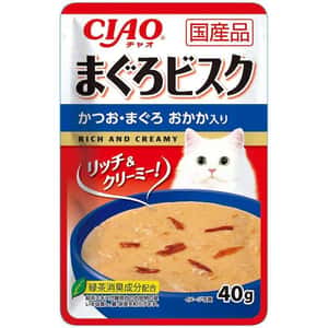 CIAO CIAO 貓濕糧 濃湯軟包 鰹魚+吞拿魚+木魚片入 40g (IC-357)