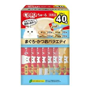 CIAO CIAO 肉泥 貓零食 超奴BOX 吞拿魚+鰹魚什錦 14g×40入 (SC-398)