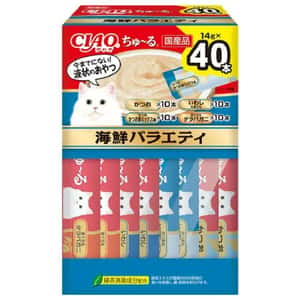 CIAO CIAO 肉泥 貓零食 超奴BOX 海鮮什錦 14g×40入 (SC-425)