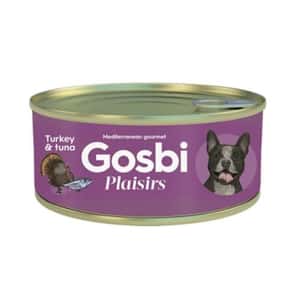 Gosbi Gosbi Plaisirs 無穀物狗罐頭 火雞及吞拿魚 185g 185g 正面圖