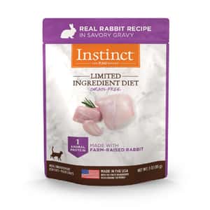 貓罐頭 Instinct 貓濕糧 無穀物 單一蛋白系列 兔肉 鮮包 3oz (718185) (新舊包裝隨機發貨)