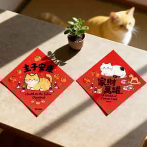 其他 寵物吉祥揮春 貓貓款 款式隨機 (非賣品)