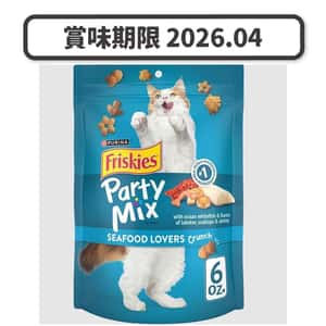 Friskies Friskies喜躍 Party Mix Crunch 貓零食 貓脆餅 海鮮(白魚+龍蝦+扇貝+蝦) 6oz (NE12363233) (賞味期限 2026.04)
