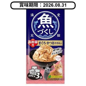 CIAO CIAO 袋裝貓濕糧 日本 INABA 魚盛 高齡貓 吞拿魚+鰹魚+雞肉 60g×3袋 (TCR-178) (賞味期限 2026.08.31)