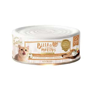 Bella & Molly's Bella & Molly's貝莉 貓罐頭 無穀物黃金羊奶系列 雞絲鵪鶉蛋配南極磷蝦 80g - 限時試食價 80g 正面圖