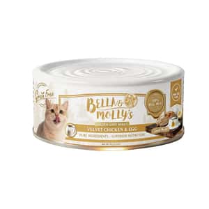 Bella & Molly's Bella & Molly's貝莉 貓罐頭 主食罐 無穀物黃金羊奶系列 嫩雞蛋黃慕絲 流心罐 80g - 限時試食價 80g 正面圖