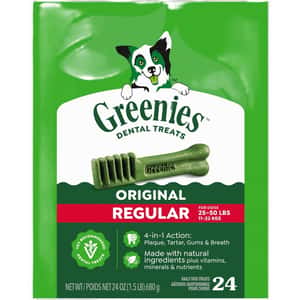 Greenies 狗零食 Original Regular 潔齒骨 標準犬用 24支 24oz (60018869) 狗零食 Greenies 寵物用品速遞