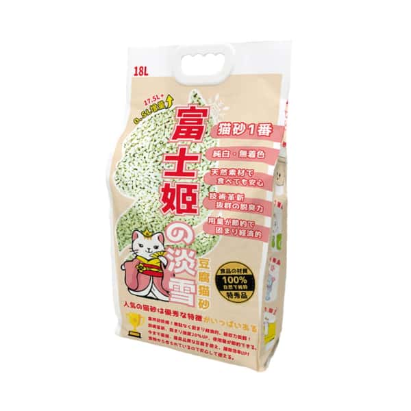 富士姬之淡雪 3.0 天然淨白豆乳 豆腐貓砂 綠茶味 18L - 原裝行貨 (新舊包裝隨機發貨) (圖片1)