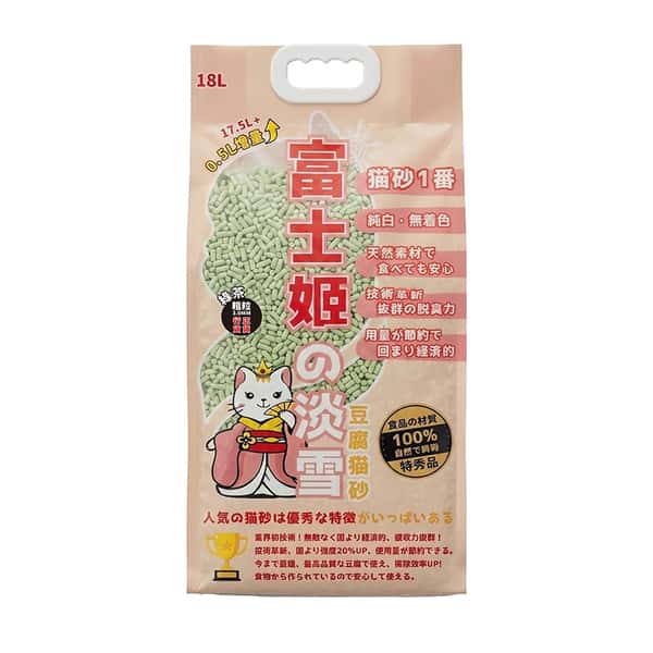 富士姬之淡雪 3.0 天然淨白豆乳 豆腐貓砂 綠茶味 18L - 原裝行貨 (新舊包裝隨機發貨) (圖片3)