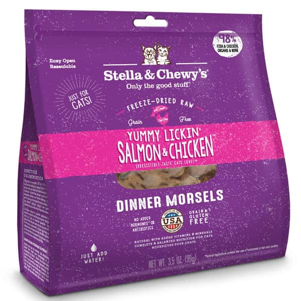 Stella & Chewy's Stella & Chewy's 貓糧 Dinner Morsels 凍乾生肉主食糧 三文魚及雞肉配方 18oz 18oz  正面圖