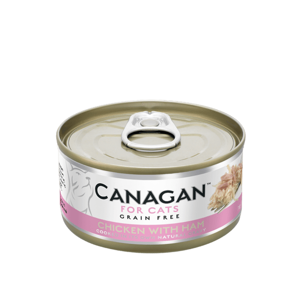 CANAGAN原之選 CANAGAN原之選 貓罐頭 無穀物貓罐頭 雞肉伴火腿 75g 75g 正面圖