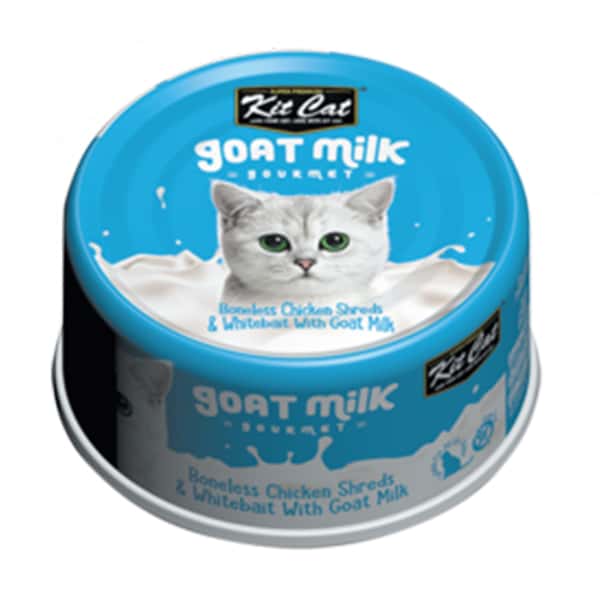 Kit Kit Cat 羊奶貓罐頭 雞肉+銀魚 70g 70g 正面圖