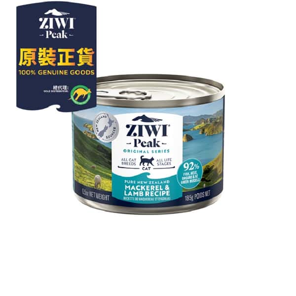 ZiwiPeak ZiwiPeak 貓罐頭 鯖魚及羊肉配方 185g 185g  正面圖
