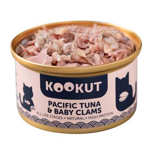 KOOKUT KOOKUT 貓罐頭 天然太平洋吞拿魚蜆仔肉 70g 70g 背面圖