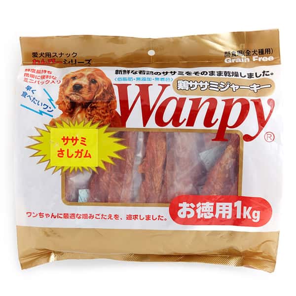 Wanpy Wanpy 狗零食 雞包牛筋支 1kg 1kg 正面圖