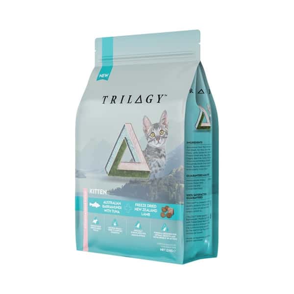 Trilogy Trilogy 無穀幼貓糧 澳洲尖吻鱸魚及吞拿魚+5%紐西蘭羊肺凍乾 3.2kg 2kg  正面圖
