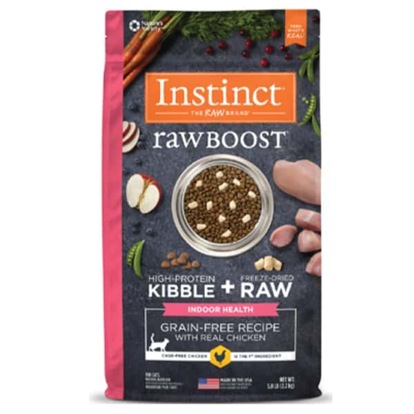 Instinct Instinct 貓糧 本能 貓糧 無穀物生肉系列 室內貓配方 雞肉 5lb 5lb 正面圖
