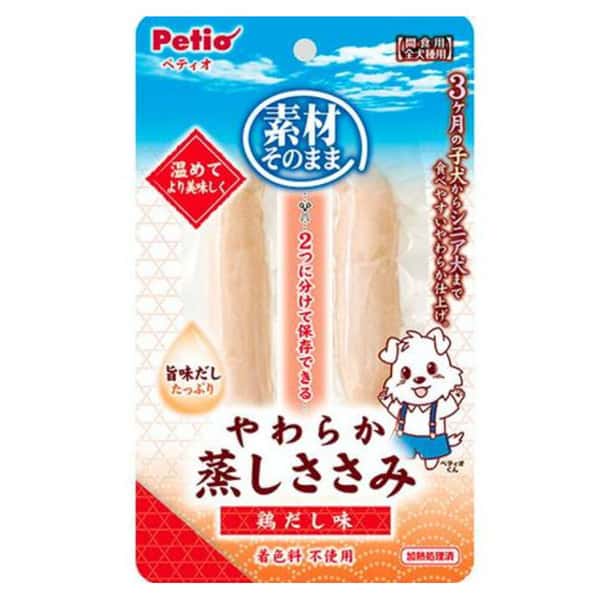 Petio Petio 狗零食 原汁原味 雞湯味原條蒸雞柳肉 2條裝 正面圖