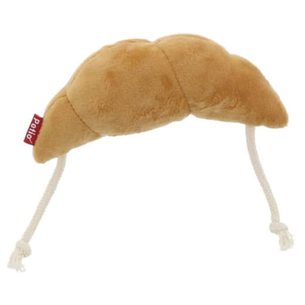 Petio Petio 耐咬麵包屋發聲帶繩狗玩具 牛角包 正面圖