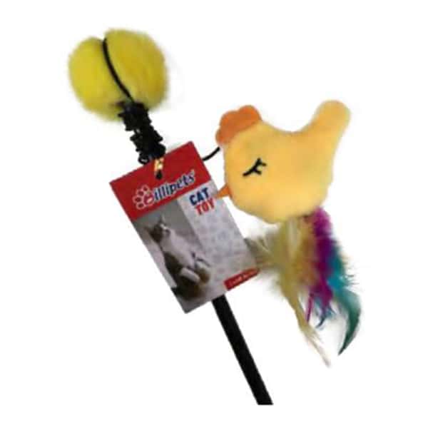 Billipets Billipets 逗貓棒 小貓專用 小雞 黃色 50cm 正面圖