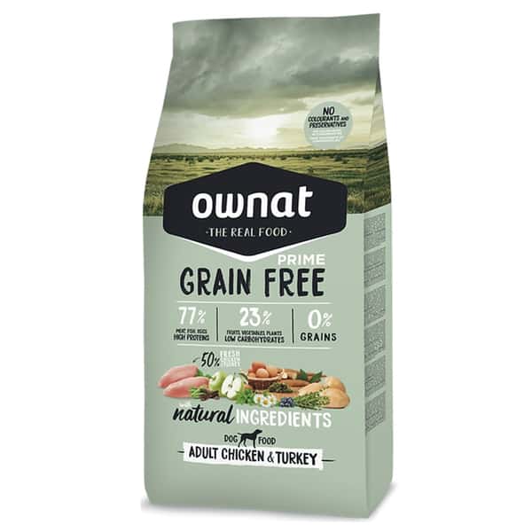ownat ownat 狗糧 成年犬糧 放牧雞肉與火雞 大顆粒 12kg 12kg  正面圖