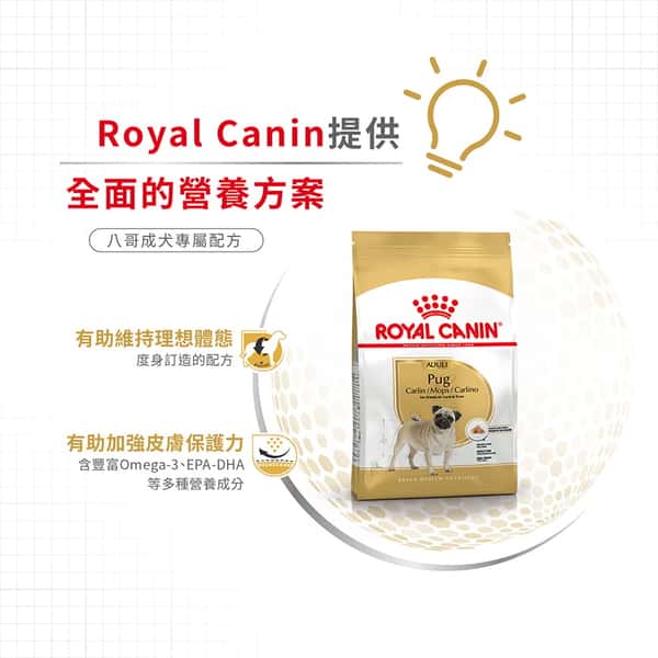 Royal Canin 狗糧 法國皇家狗糧 純種系列 八哥成犬專屬配方 PUG 3kg (2557300) (圖片5)