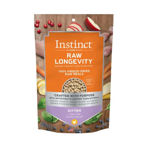 Instinct Instinct 貓糧 本能 貓糧 無穀物凍乾長壽幼貓生肉主食糧 走地雞肉 9.5oz 5oz 正面圖