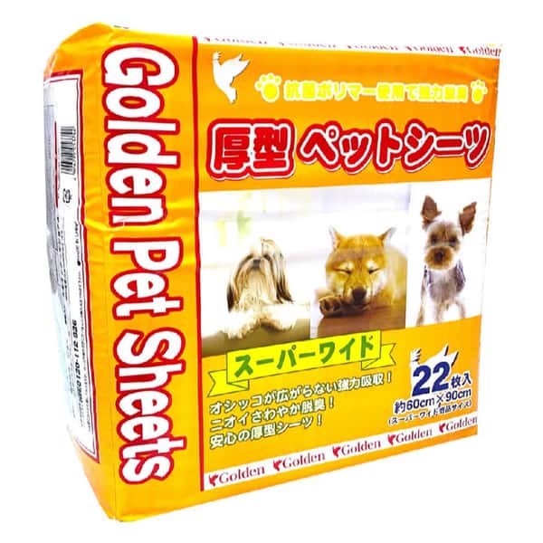 Golden Golden Pet Sheets 強力吸濕除臭加厚寵物尿墊 狗尿墊 狗尿片 [60x90 L碼 22枚]   正面圖