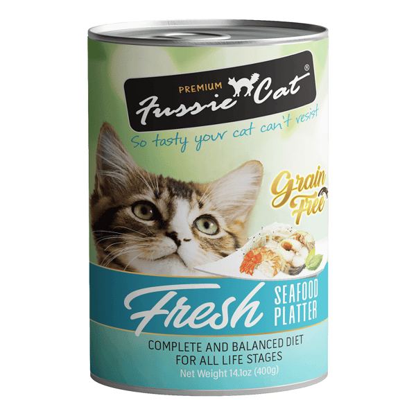 Fussie Fussie Cat 貓罐頭 海鮮拼盤 400g 400g 正面圖
