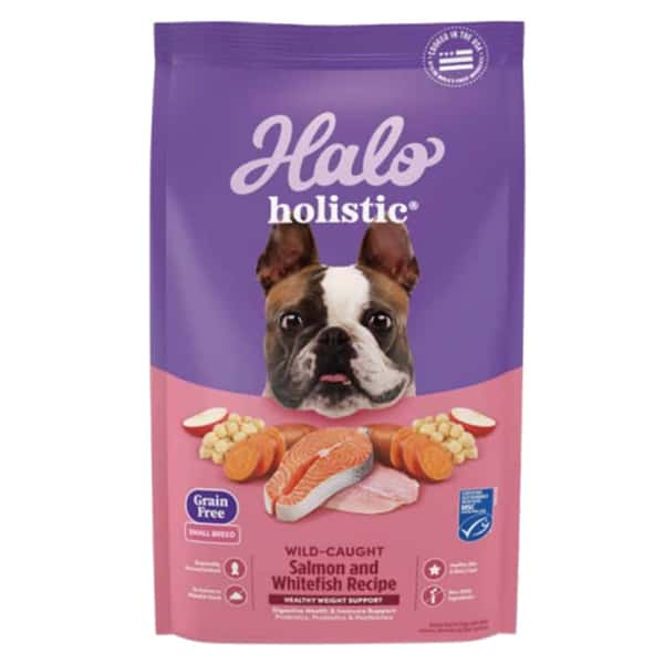 HALO HALO 狗糧 小型犬成犬無穀糧 野生三文魚及白魚配方 10lb 10lb 正面圖