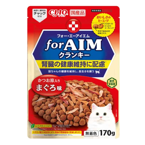 CIAO CIAO 貓糧 AIM夾心乾糧 木魚片+吞拿魚味 170g 170g 正面圖