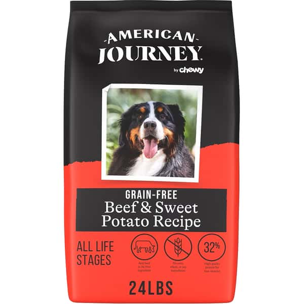 American American Journey 狗糧 全犬糧 無穀物牛肉+甜薯配方 24lbs 24lb 正面圖