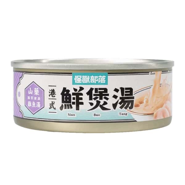 怪獸部落 怪獸部落 貓犬副食罐 港式鮮煲湯 山藥雞魚湯 80g 80g 正面圖