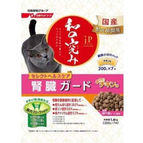 Petline Petline jP Style 和の究 腎臟健康維持貓糧 雞肉味 1.4kg 4kg  正面圖