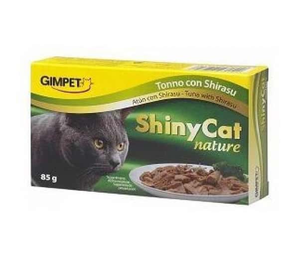 Gim Gim Cat 貓罐頭 ShinyCat Nature 天然優質水煮罐 吞拿魚及白飯魚 85g 85g 正面圖