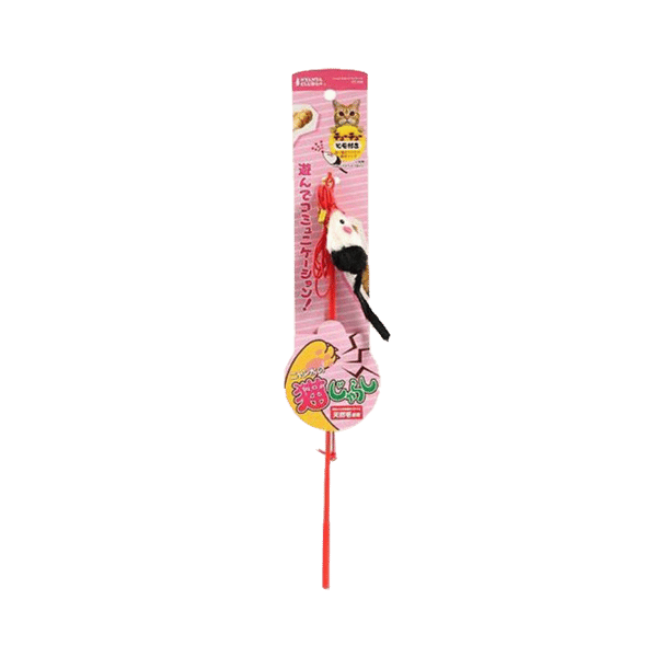 日本MARUKAN 天然毛使用老鼠逗貓棒 一隻老鼠 CT-238 (圖片1)