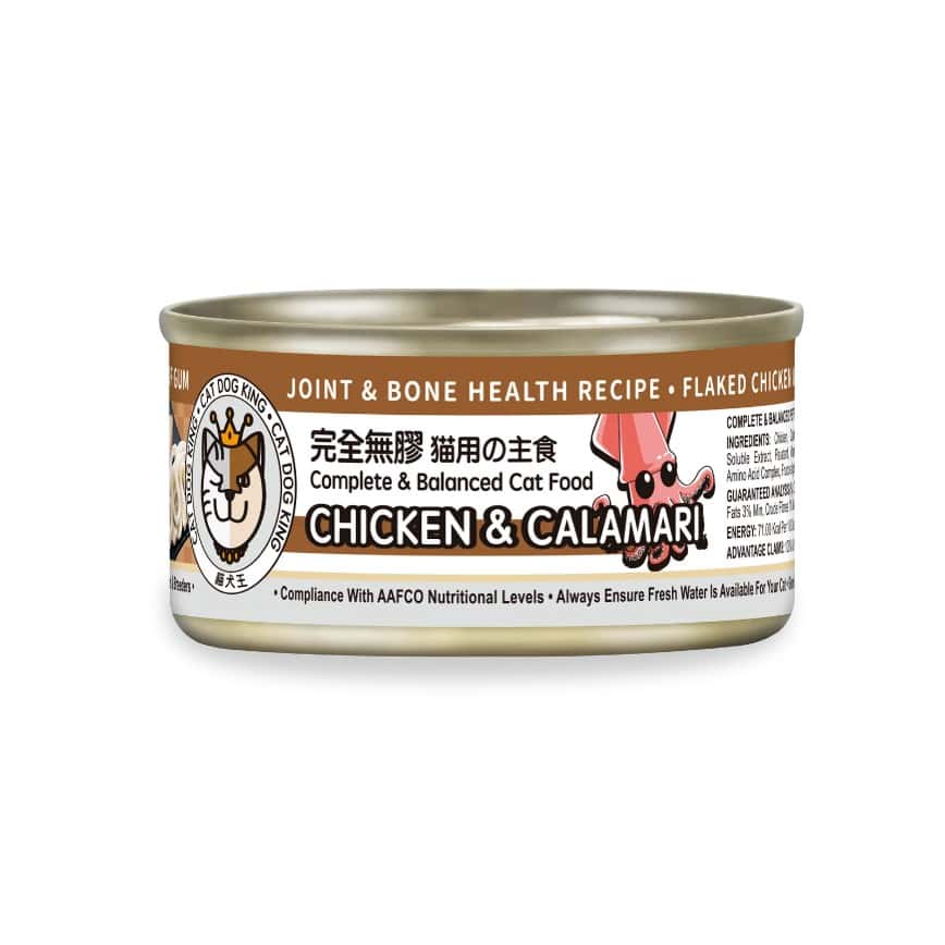 貓犬王 貓罐頭 真肉上湯貓主食罐 骨骼強健配方 魷魚滑雞 170g (CDK2043) (img2)