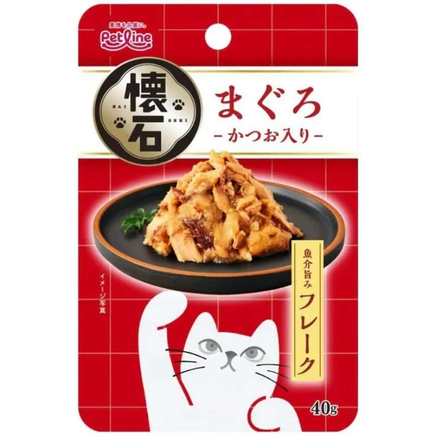 日本Petline 懷石軟包貓零食 鮪魚塊+鰹魚味 40g (PL-KSR-1) (img2)