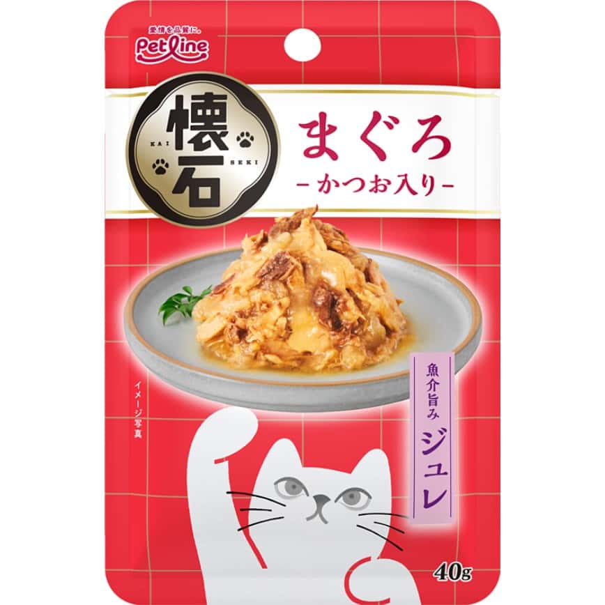 日本Petline 懷石軟包貓零食 果凍鮪魚+鰹魚 40g (PL-KSR-5) (img2)