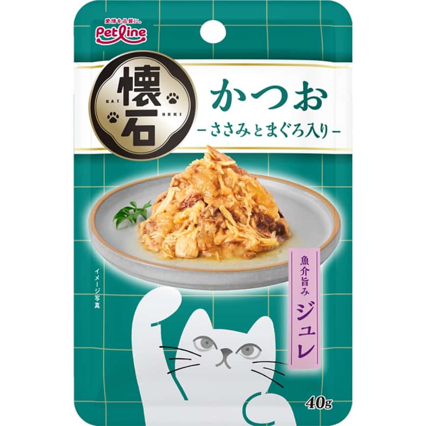 日本Petline 懷石軟包貓零食 果凍鰹魚+雞胸肉+鮪魚 40g (PL-KSR-7) (img2)