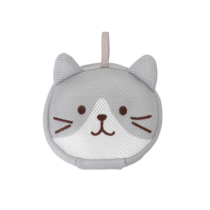 日本FukuFukuNyanko 女生內衣清洗收納包 灰臉貓 Hacchi 一個入 - 清貨優惠 (圖片2)