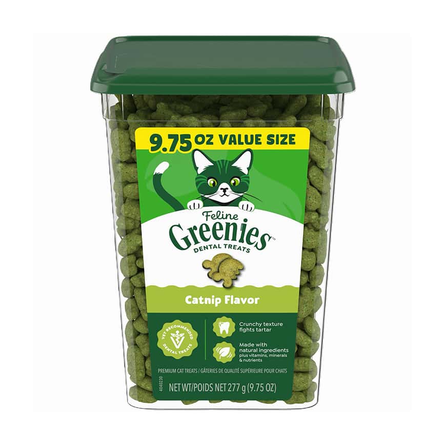 Greenies Feline貓齒靈 貓零食 貓貓潔齒餅 珍寶桶 貓草味 9.75oz (10205297) (新舊包裝隨機發貨) (圖片2)