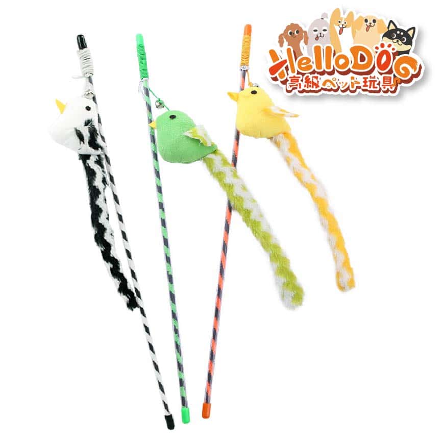 HelloDOG 玩具嚴選 貓貓長尾巴逗貓棒 1件 (隨機款) (圖片2)