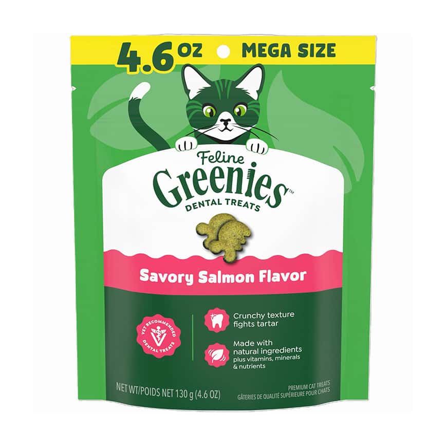 Greenies貓齒靈 貓零食 潔齒餅 Savory Salmon Flavor 三文魚 4.6OZ (GR205/10205312) (新舊包裝隨機發貨) (圖片2)