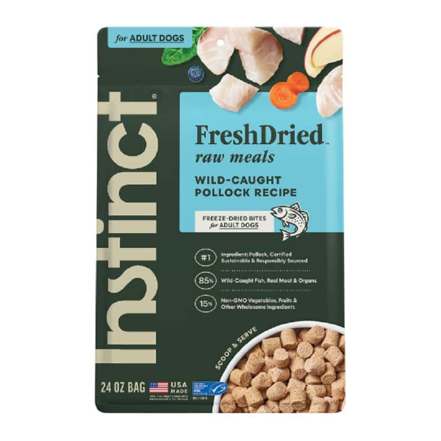 Instinct 狗糧 無穀物凍乾生肉主食糧 狹鱈魚 24oz (614289) (新舊包裝隨機發貨) (圖片2)