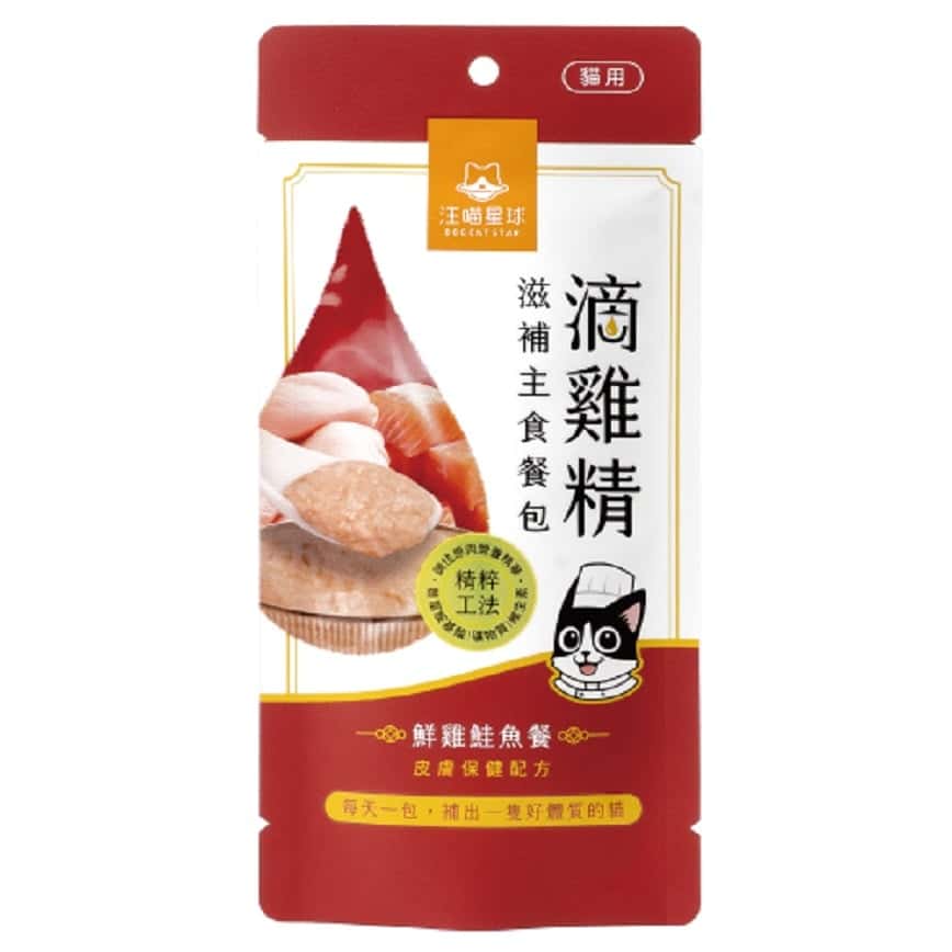 汪喵星球 貓餐包 DogCatStar 滴雞精滋補主食餐包 皮膚保健 鮮雞鮭魚餐 40g (FM289) (圖片2)